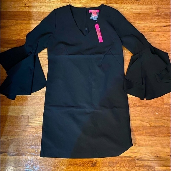 Catherine malandrino black shift dress with exaggerated large ruffle nwt - Picture 1 of 7
